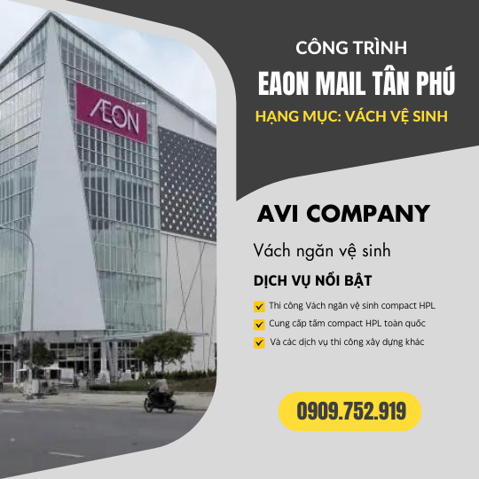 Công Trình Thi Công Vách Ngăn Vệ Sinh Tại AEON Mall Tân Phú